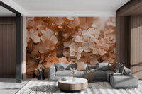 Peach Hydrangea Floral Wallpaper - Wallanza