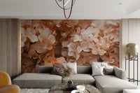 Peach Hydrangea Floral Wallpaper - Wallanza