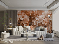 Peach Hydrangea Floral Wallpaper - Wallanza