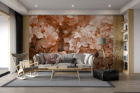 Peach Hydrangea Floral Wallpaper - Wallanza