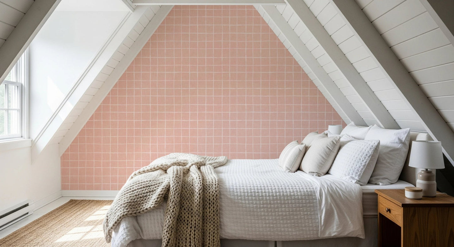 Contemporary lilac geometric wallpaper with soft texture