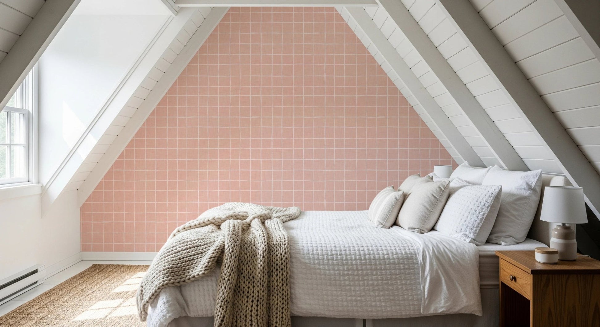 Contemporary lilac geometric wallpaper with soft texture