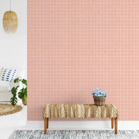 Subtle lilac linen grid wallpaper for serene spaces