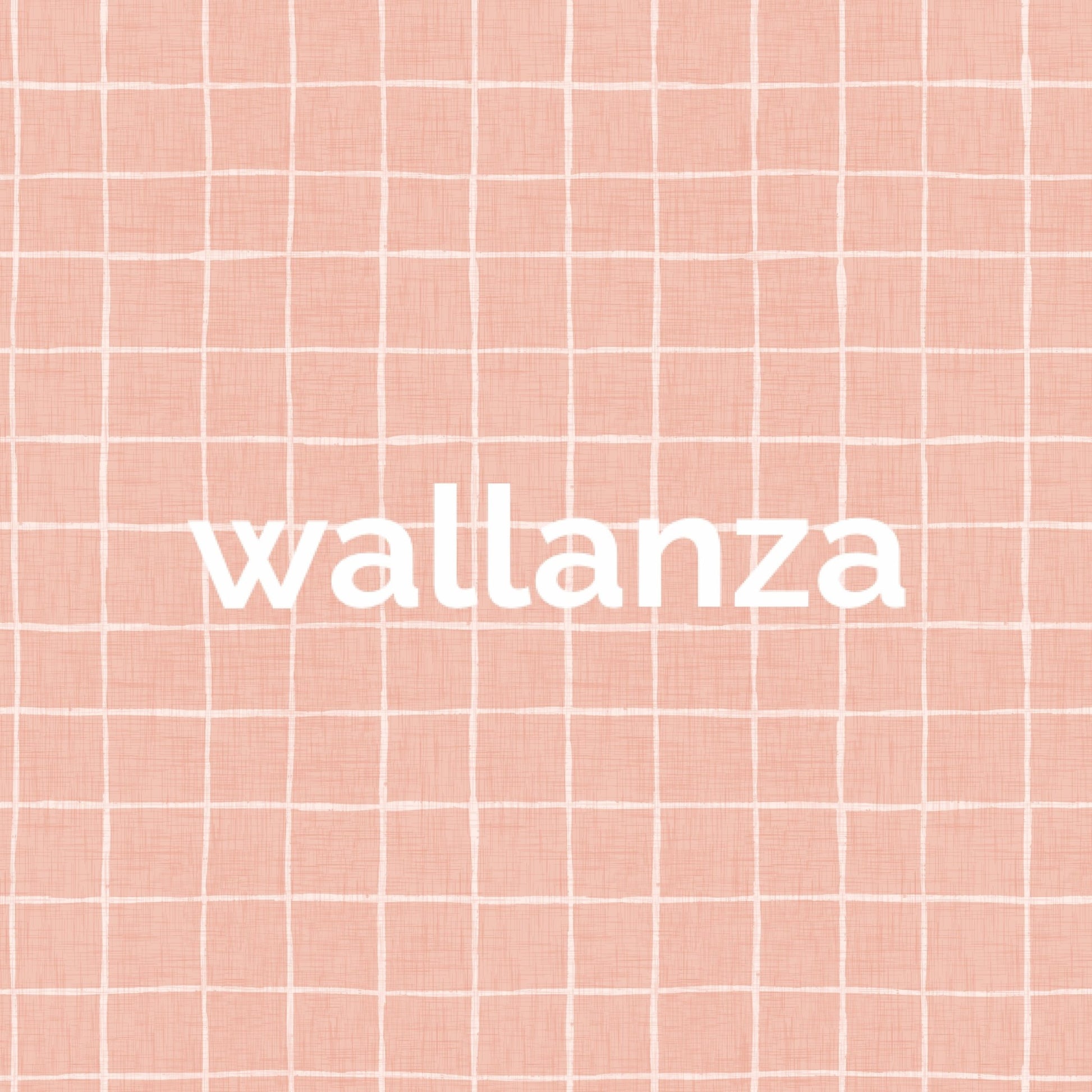 Warm pastel lilac grid wallpaper in linen geometric style