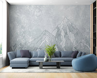 Everest mountain mural with refined elegance for living area serene walls.
