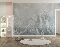 Everest mural adding elegance and tranquility to modern nursery interiors.
