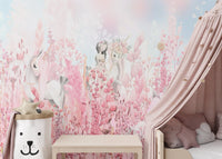 Pink Blossom Unicorn Wallpaper Mural - Wallanza