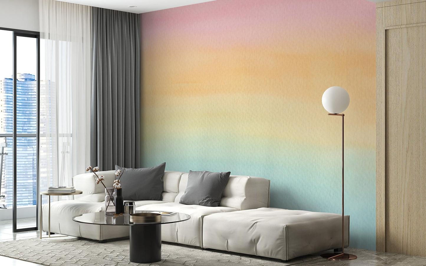 Ombre wall art in pink and blue for unique home style