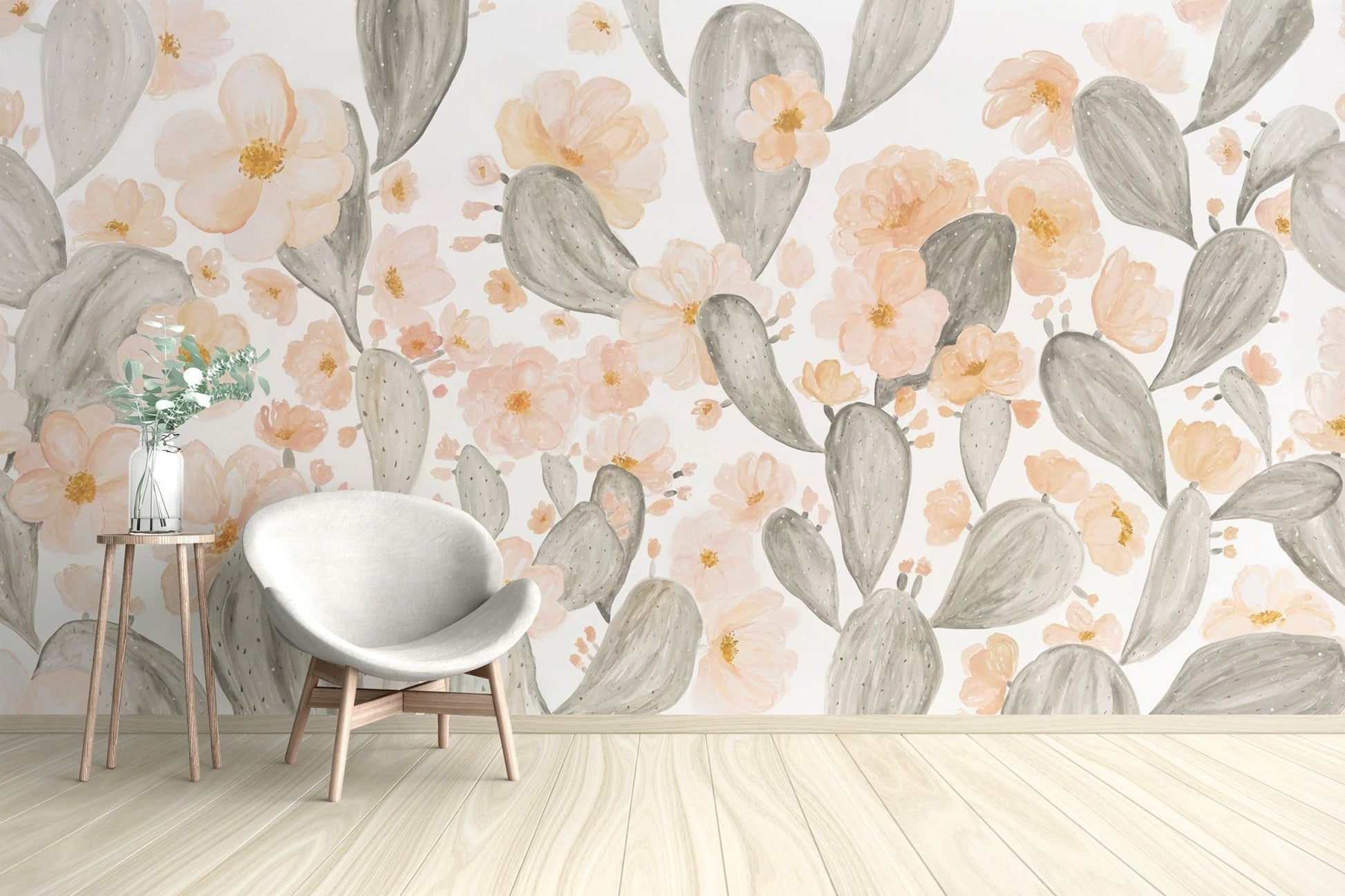 Pink Cactus Flower Wallpaper Mural - Wallanza