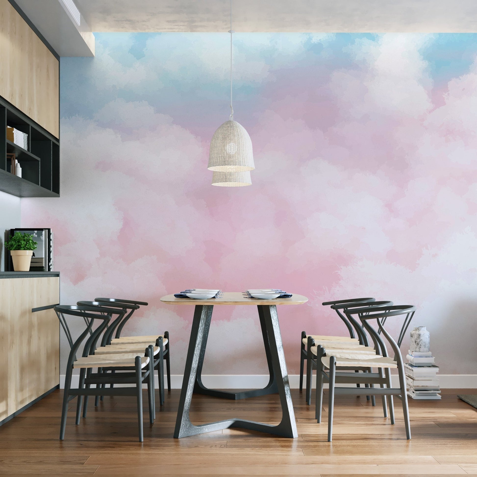 Pink Clouds Wallpaper Mural - Wallanza