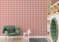 Pink Color Japanese Art Pattern Wallpaper - Wallanza