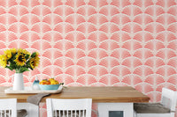 Pink Color Japanese Art Pattern Wallpaper - Wallanza