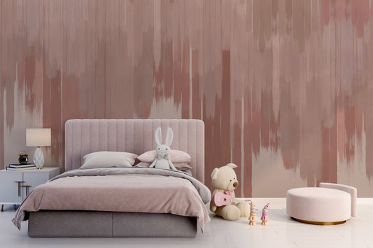 Modern brushstroke pink fade wall mural for minimalist wall decor.
