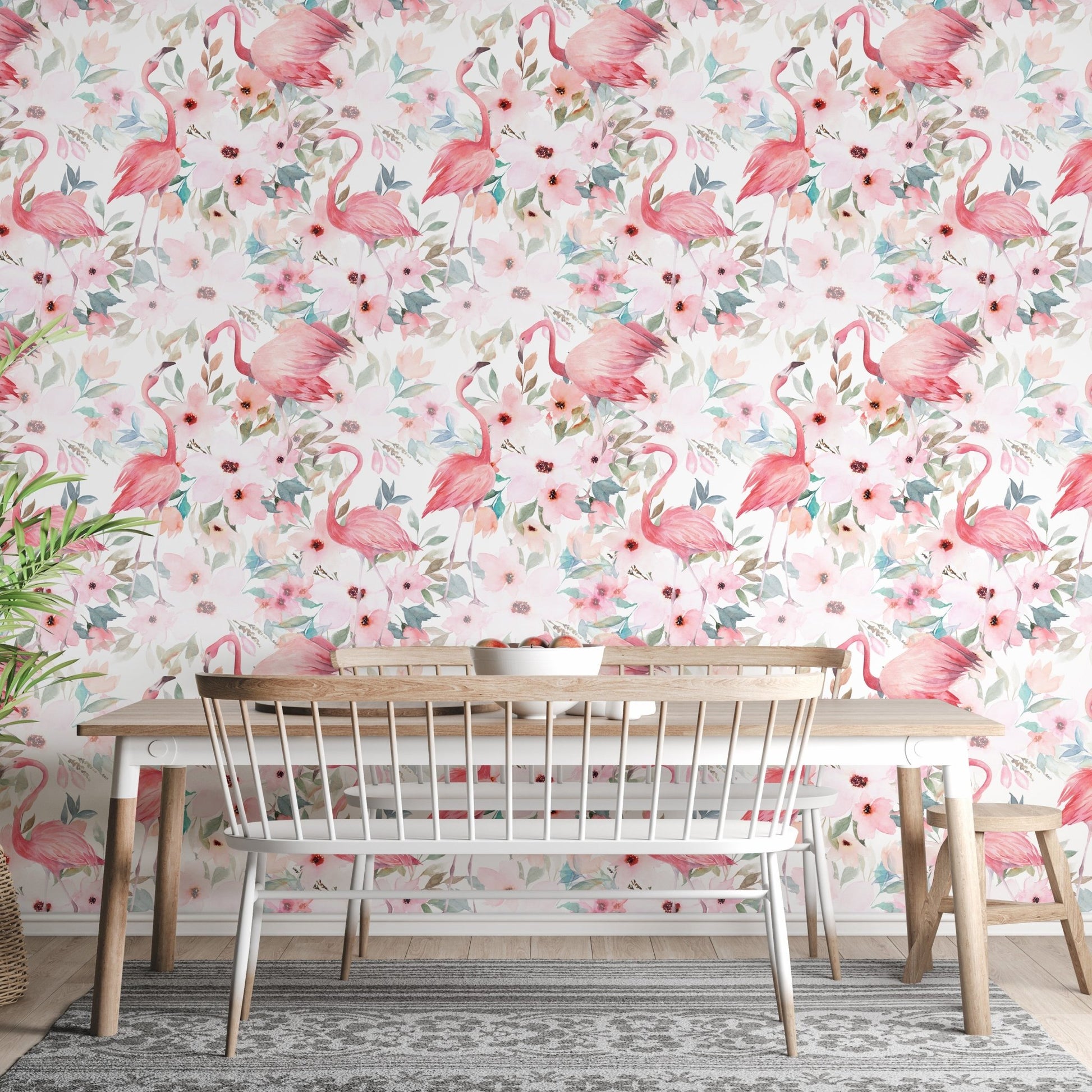 Pink Flamingo Patterns Wallpaper for fun decor