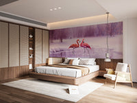 Serene Flamingos Wallpaper Mural by the Water