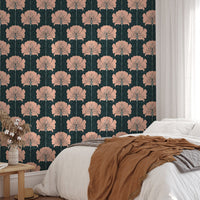 Romantic Victorian wallpaper with pink flower accents