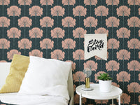 Pink Flower Nouveau Style Victorian Wallpaper - Wallanza