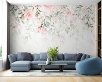 Pink Hanging Flower Wall Mural - Wallanza