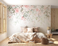 Pink Hanging Flower Wall Mural - Wallanza