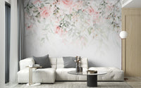 Pink Hanging Flower Wall Mural - Wallanza