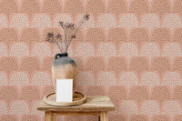 Decorative pink pastel Boho wallpaper for home walls.