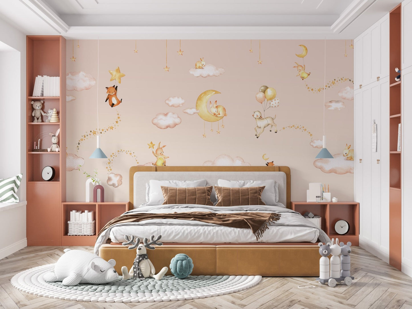 Pink Sweet dreams wallpaper for kids room - Wallanza