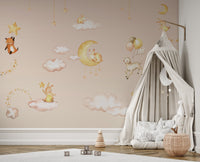 Pink Sweet dreams wallpaper for kids room - Wallanza