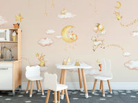 Pink Sweet dreams wallpaper for kids room - Wallanza