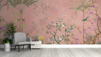Pink Tropical Chinoiserie Wallpaper - Wallanza