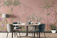 Pink Tropical Chinoiserie Wallpaper - Wallanza