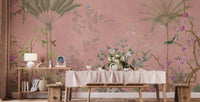 Pink Tropical Chinoiserie Wallpaper - Wallanza