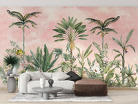 Pink Tropical Wallpaper Mural - Wallanza