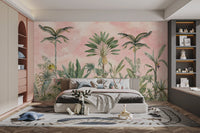 Pink Tropical Wallpaper Mural - Wallanza