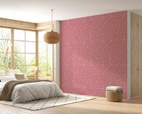 Bedroom featuring Pink Venetian Quartz Stone Terrazzo Peel and Stick Wallpaper