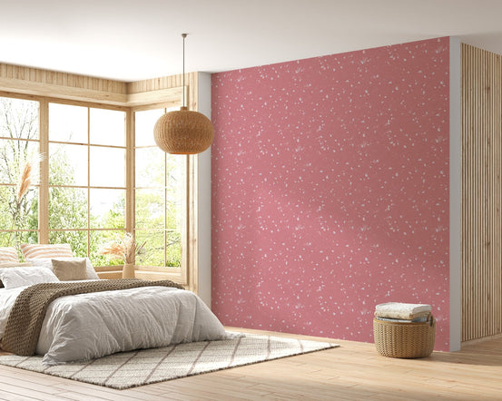 Bedroom featuring Pink Venetian Quartz Stone Terrazzo Peel and Stick Wallpaper