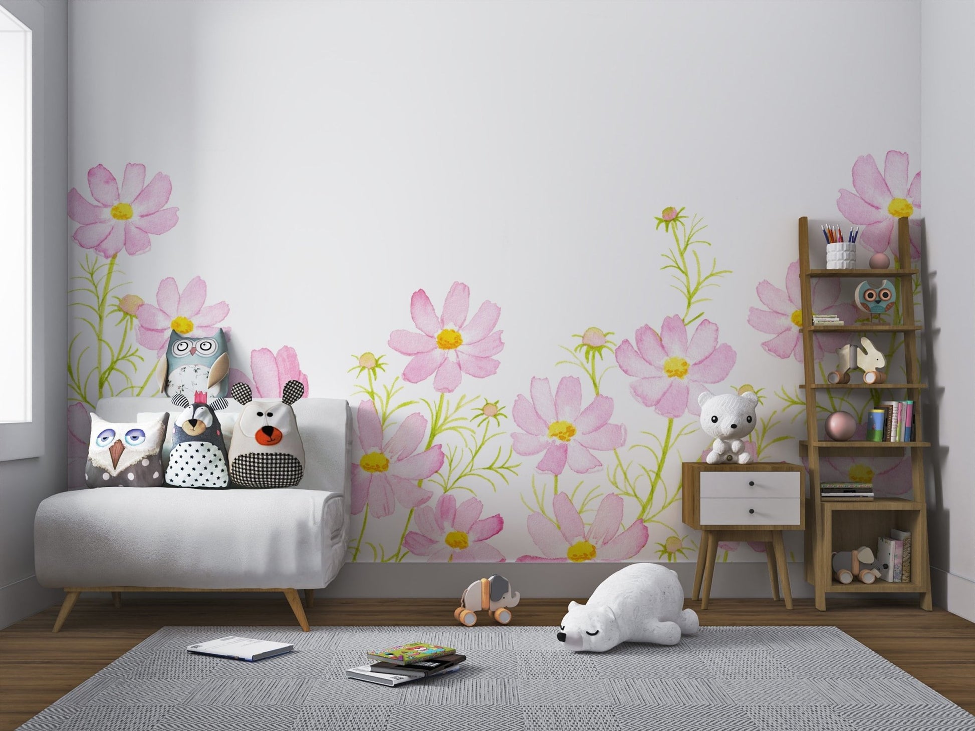 Pink Watercolor Floral Wallpaper - Wallanza