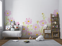 Pink Watercolor Floral Wallpaper - Wallanza