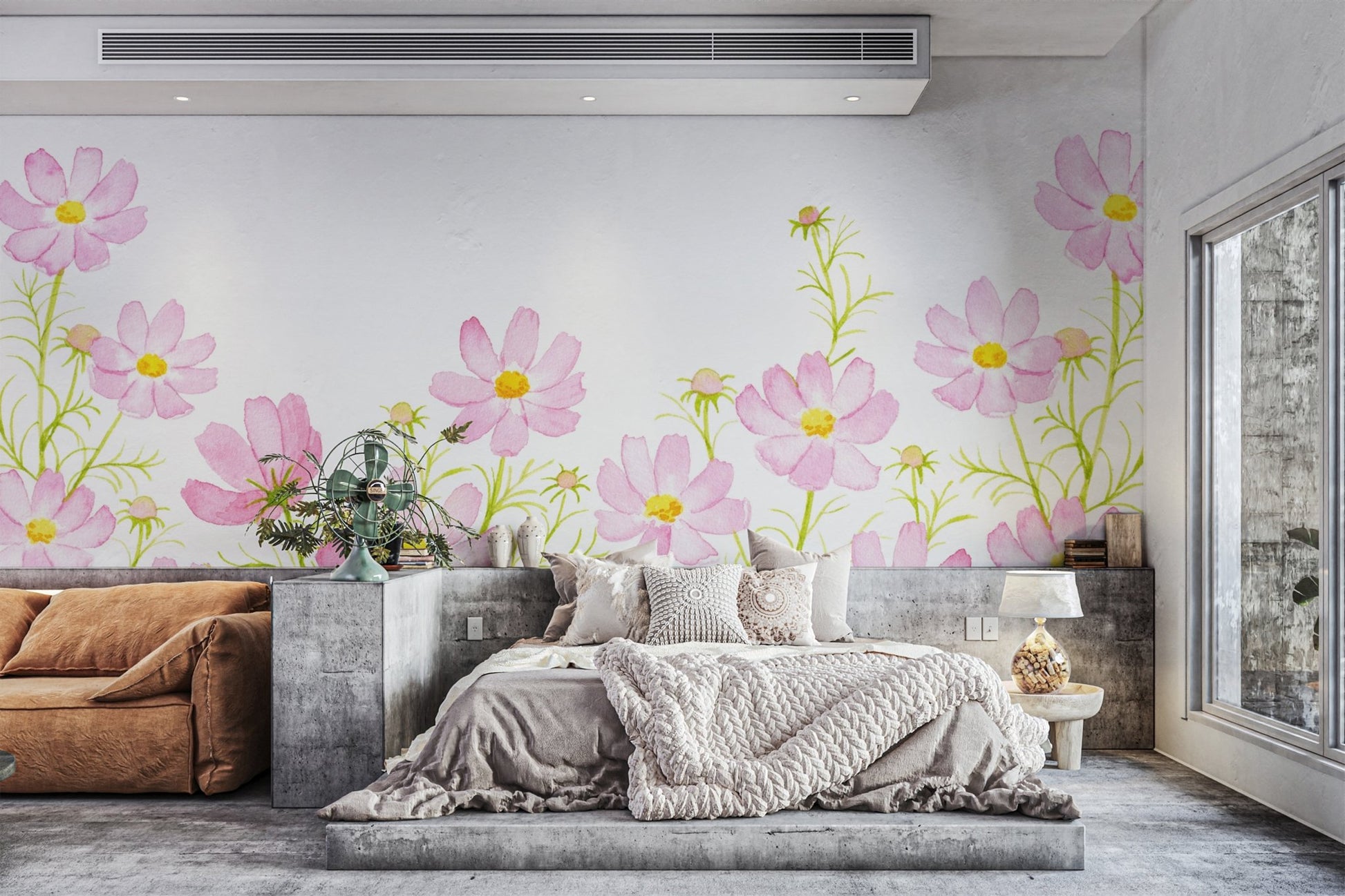 Pink Watercolor Floral Wallpaper - Wallanza