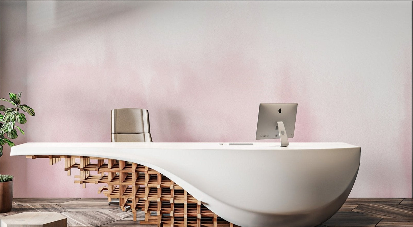 Pink Watercolor Gradient Wall mural for a corporate office space.
