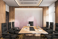 Minimalist pink wash mural for a modern office feature wall.