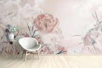 Pink White Flower Wallpaper Mural - Wallanza