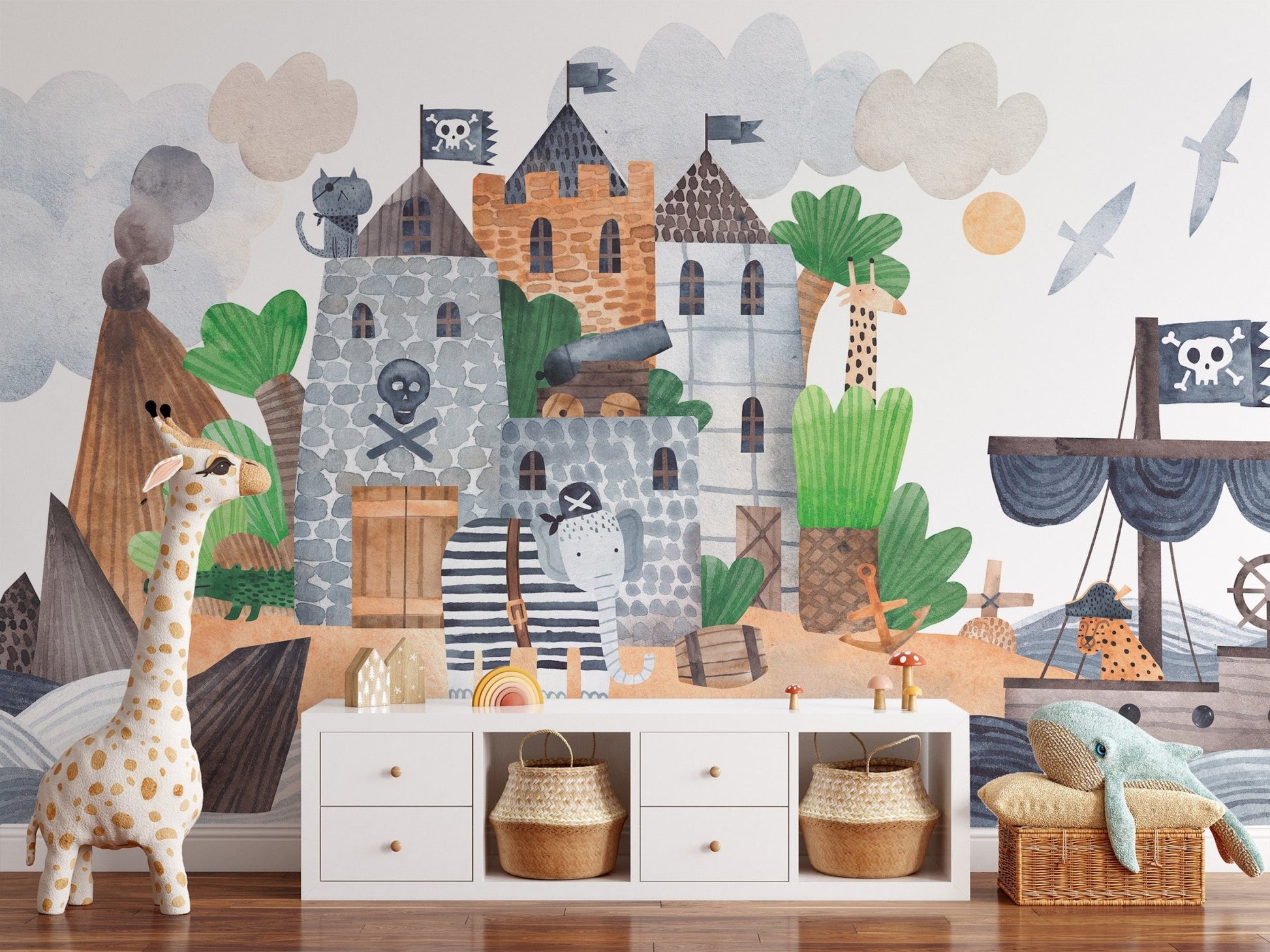 Pirates Castle Kids Wall Mural - Wallanza