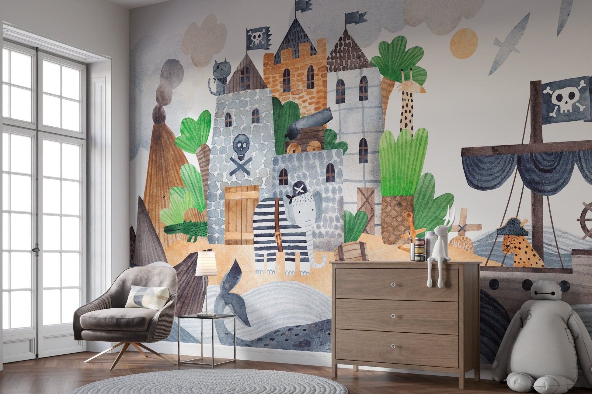 Pirates Castle Kids Wall Mural - Wallanza