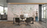 Playful Global Wildlife Wallpaper Mural - Wallanza