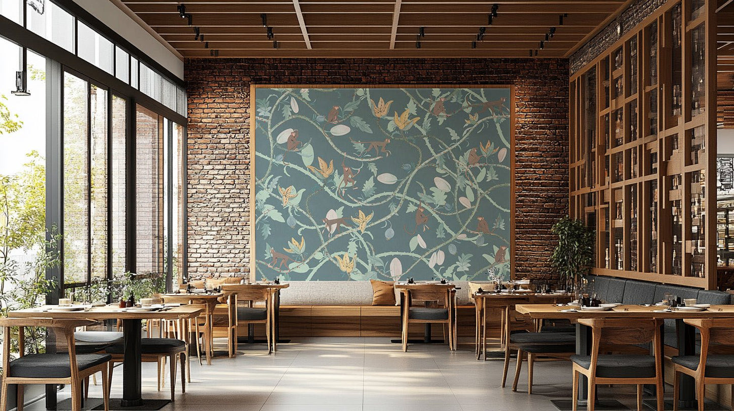Playful Monkeys Wallpaper Mural - Wallanza