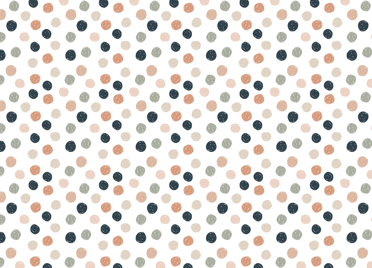 Abstract Geometric Polka Dots Blue Pale Green Wallpaper in your room