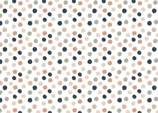 Abstract Geometric Polka Dots Blue Pale Green Wallpaper