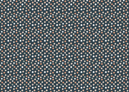 Dark Blue Abstract Pattern Irregular Polka Dots Wallpaper