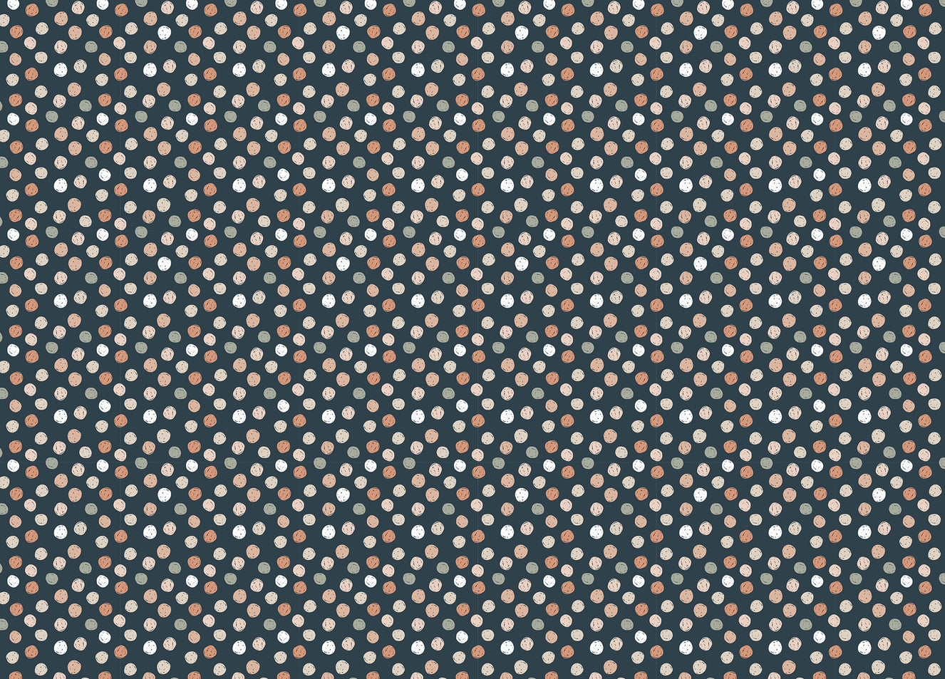 Dark Blue Abstract Pattern Irregular Polka Dots Wallpaper