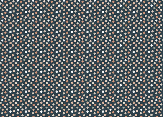 Dark Blue Abstract Pattern Irregular Polka Dots Wallpaper